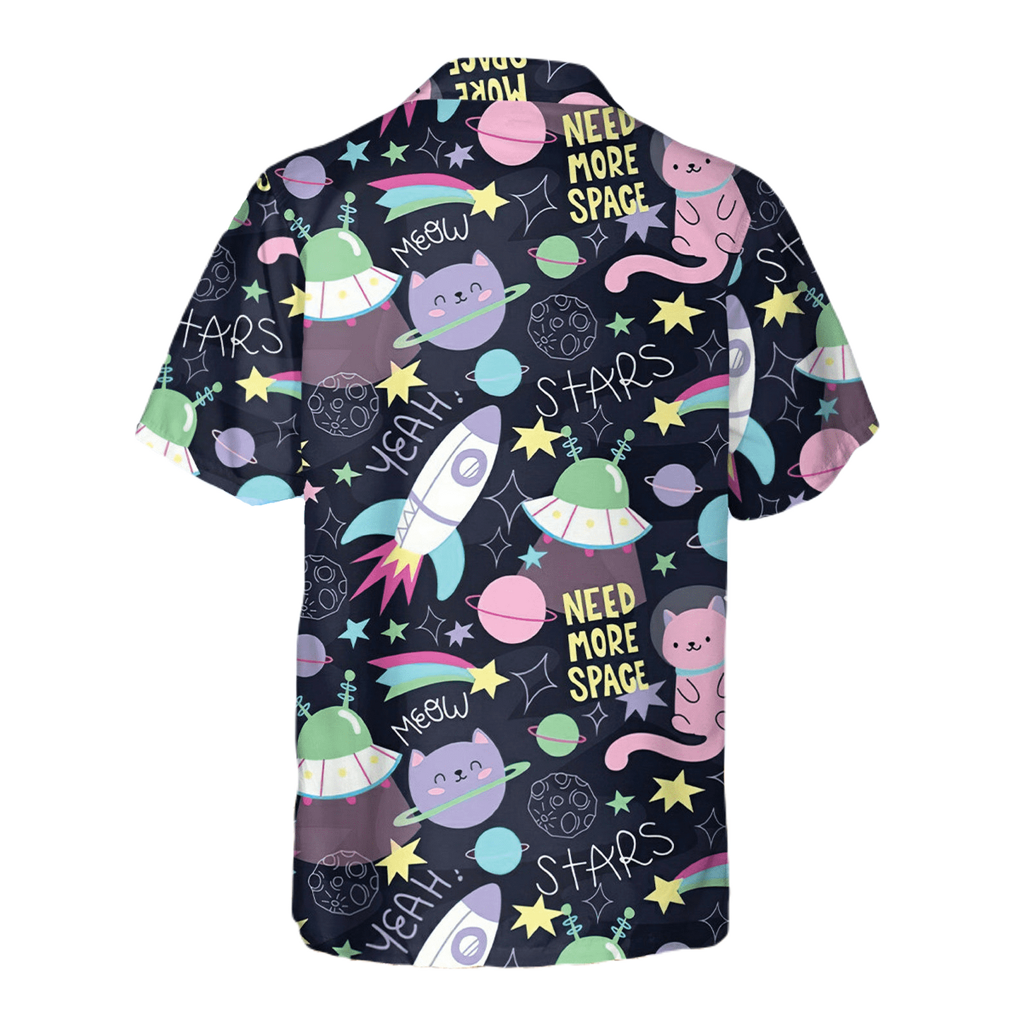 Cat Hawaii Shirt Astronaut Cat Need More Space Pattern Hawaiian Shirt Colorful Unisex