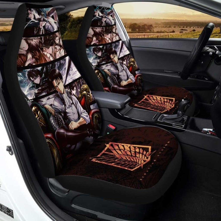 Attack On Titan Car Seat Covers Captain Levi Attack On Titan Seat Covers Black Gray
