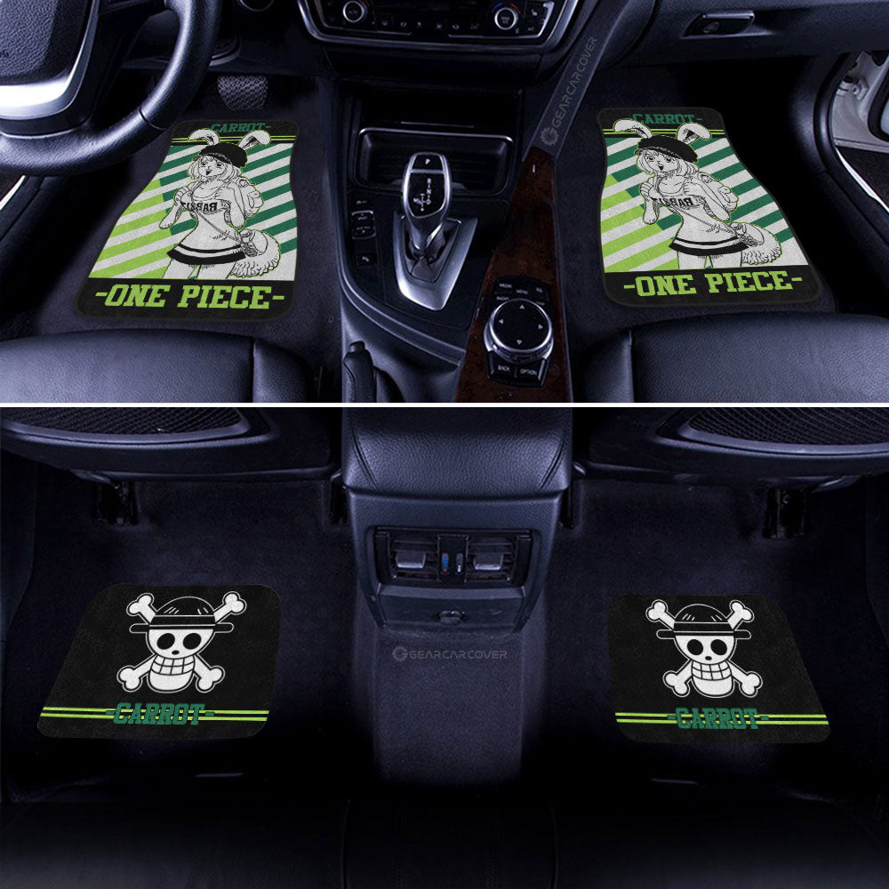 One Piece Car Mats One Piece Cute Carrot Graphic Straw Hat Jolly Roger Car Floor Mats Black Green