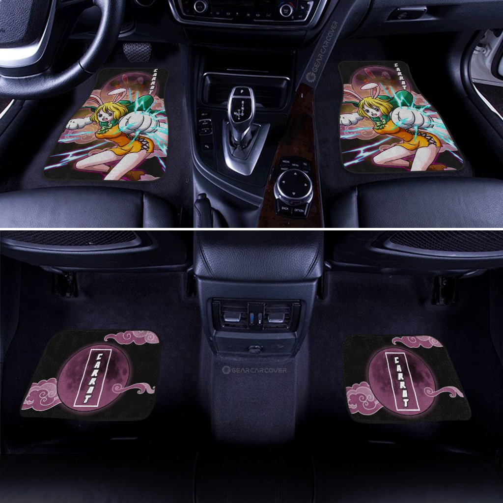 One Piece Car Mats One Piece Carrot Graphic Cloud And Moon Pattern Car Floor Mats Black Purple
