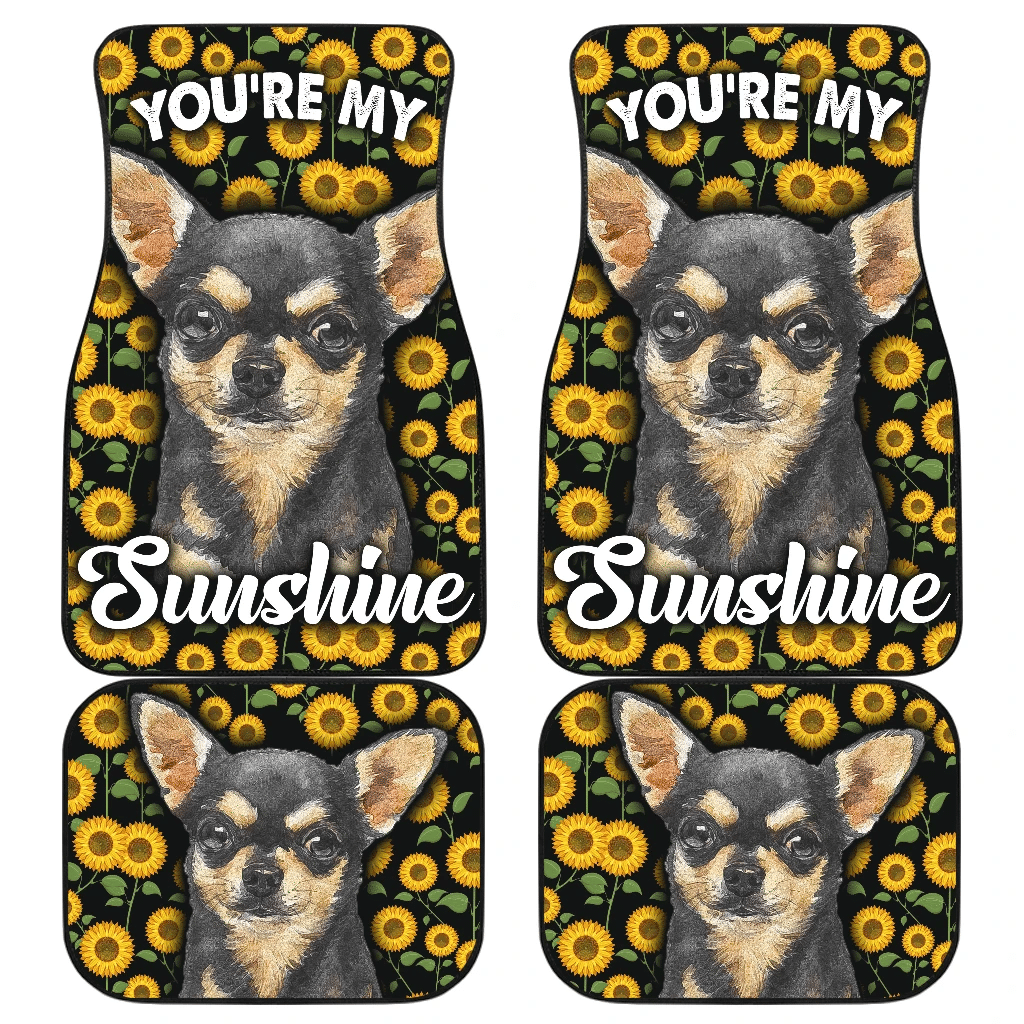 Dog Car Floor Mats Funny Chihuahua You're My Sunshine Car Mats