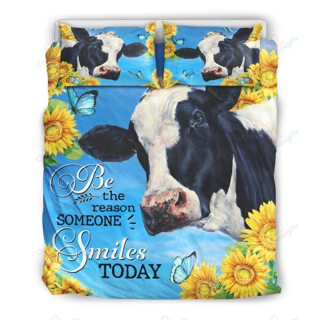Cow Bedding Set Be The Reason Someone Smiles Today Duvet Covers Blue Unique Gift