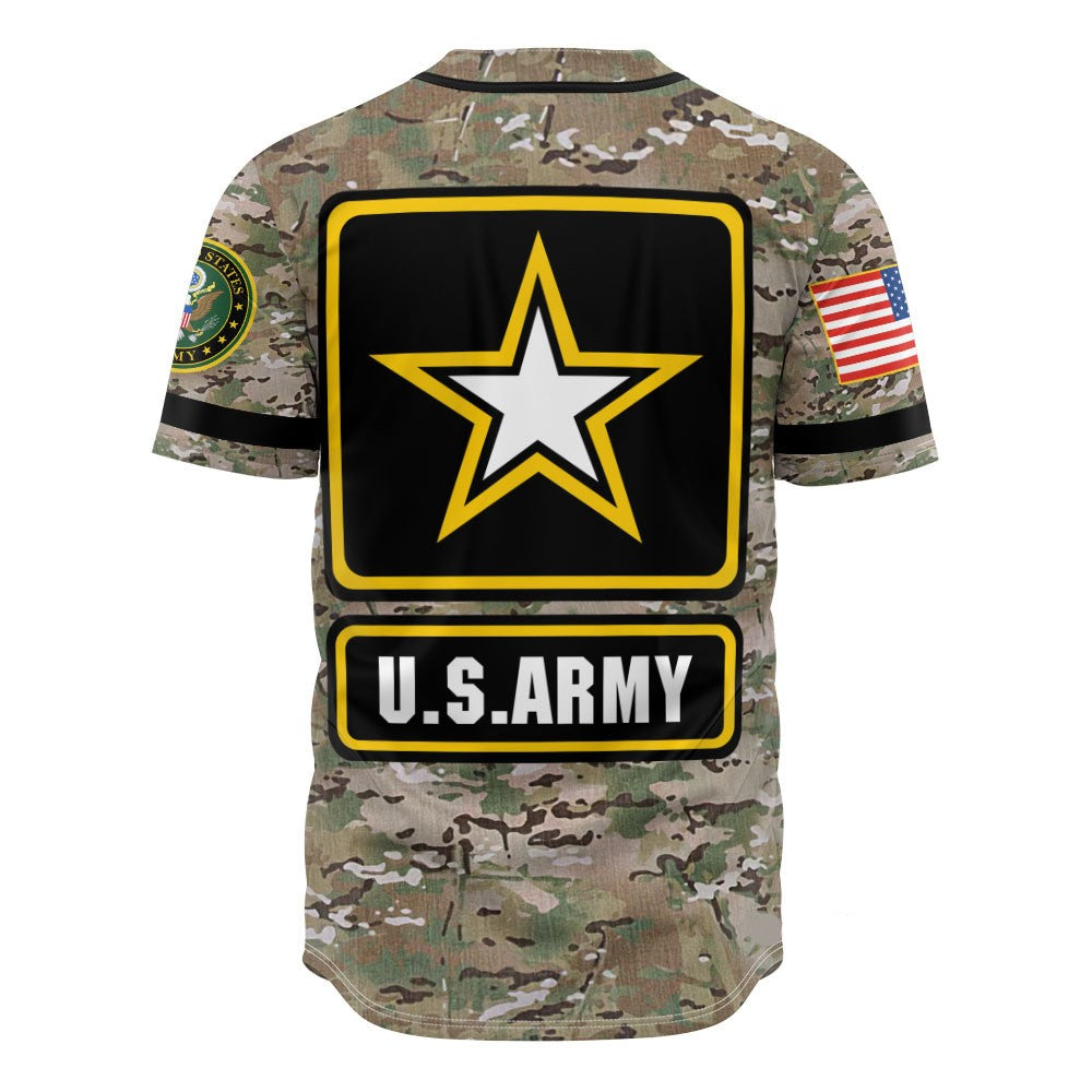 Veteran Baseball Jersey US Camouflage Pattern Veteran Army Jersey Shirt Green Unisex Adult New Release