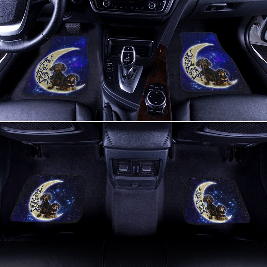 Dog Car Floor Mats Cute Dachshund Dog Love You To The Moon Galaxy Car Mats