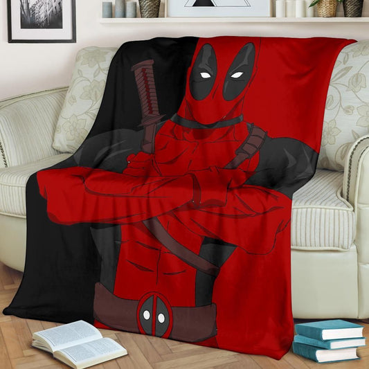 Deadpool Blanket Deappool Cool Pose Graphic Blanket Red