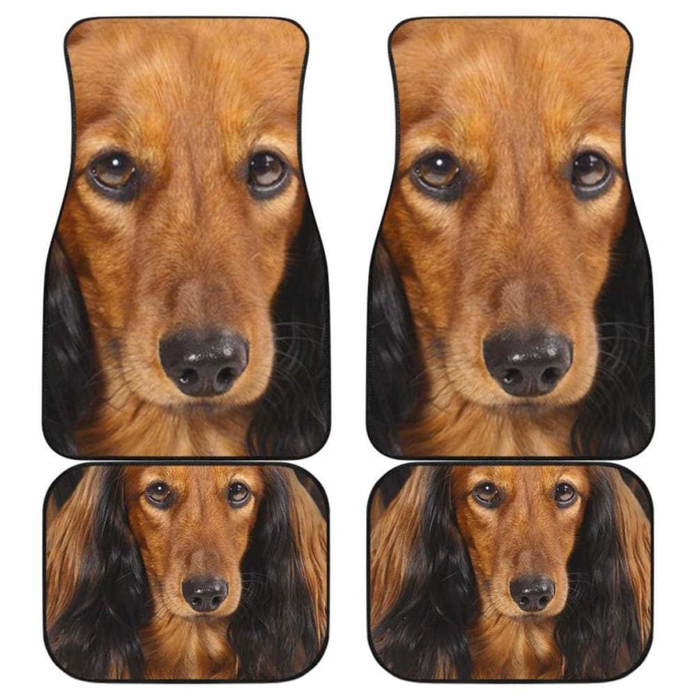 Dog Car Floor Mats Funny Closed Up Face Dachshund Dog Graphic Car Mats