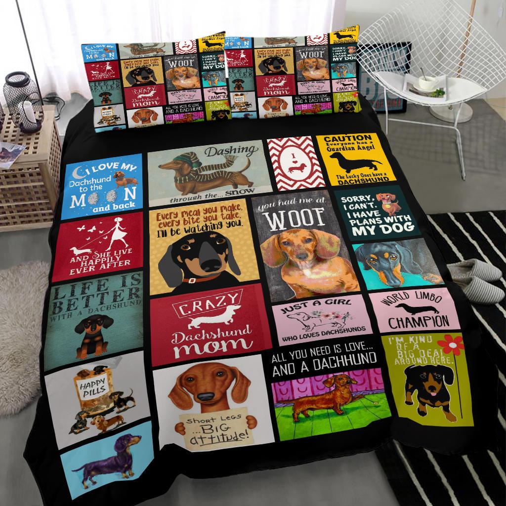 Dog Bedding Set All You Need Is Love And A Dachshund Duvet Covers Colorful Unique Gift