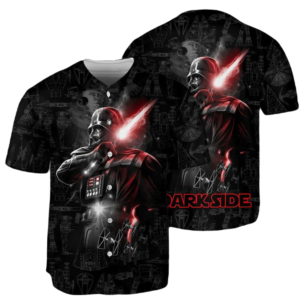 SW Baseball Jersey Dark Side Rising Darth Vader SW Jersey Shirt Black Unisex Adult New Release