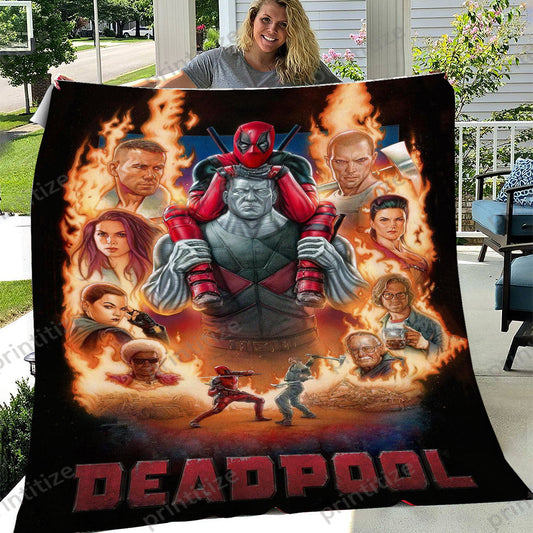 Deadpool Blanket Deadpool All Characters Graphic Blanket Colorful