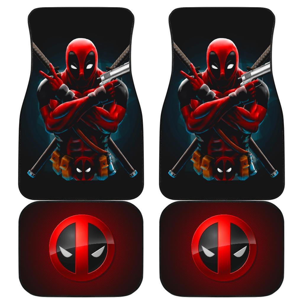 MV Car Floor Mats MV Deadpool Cool Pose Symbol Car Mats