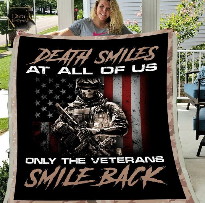 Veteran Blanket Only The Veterans Smile Back Blanket Black