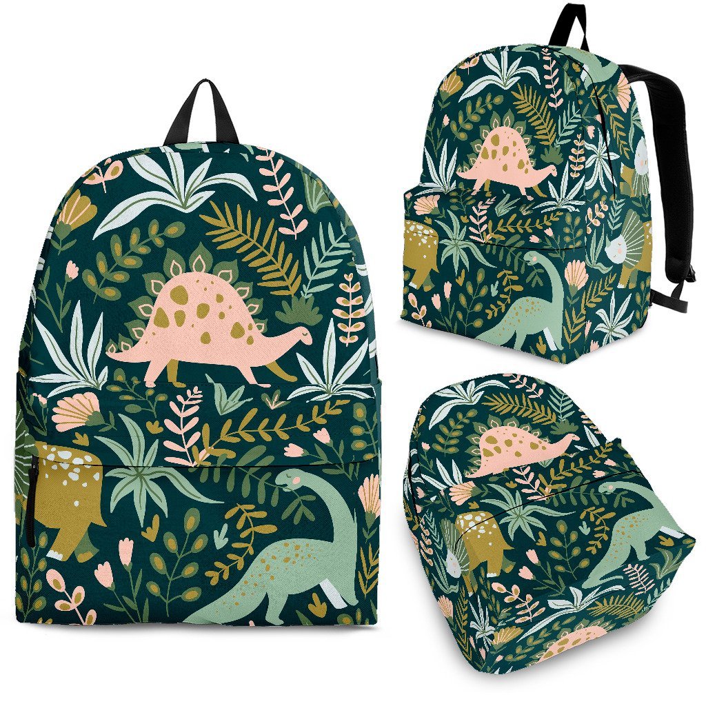 Dinosaur Backpack Neon T-Rex Dinosaur Pattern Backpacks Blue Green