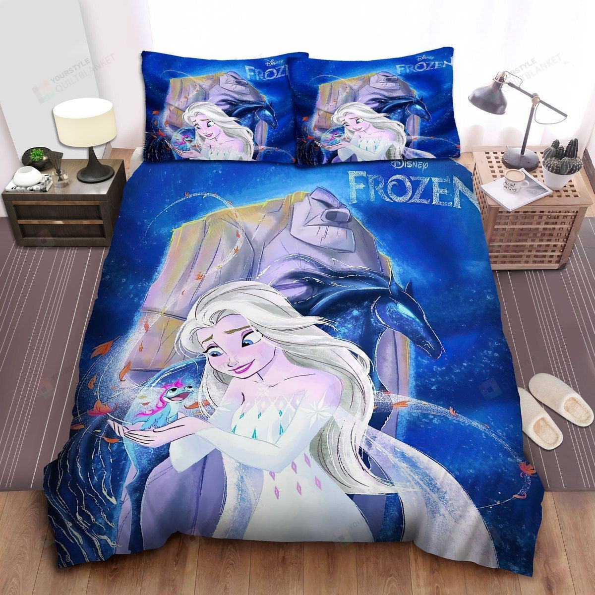 Frozen Bedding Set Elsa And The Four Elements Duvet Covers Blue Unique Gift