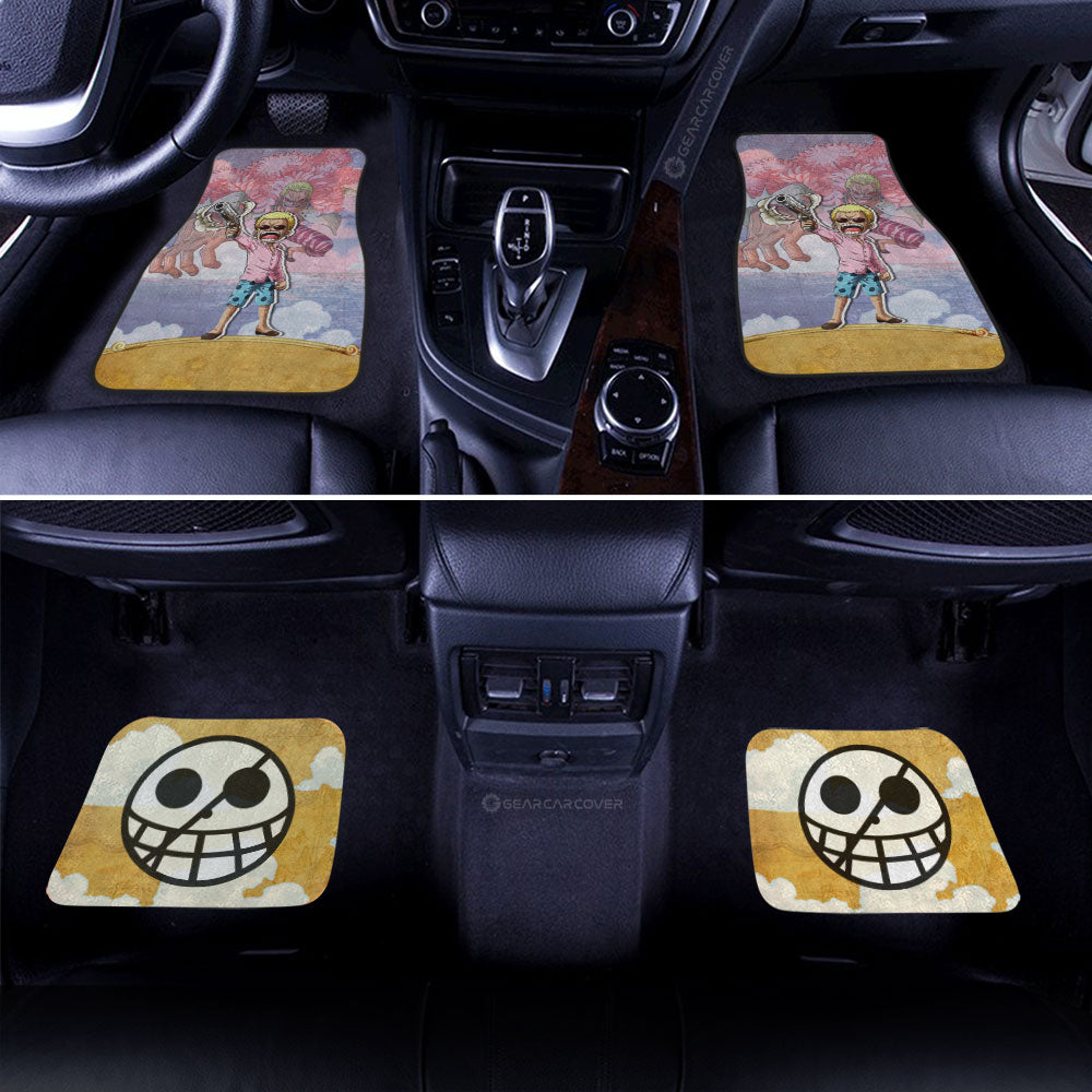 One Piece Car Mats Cute Young Donquixote Doflamingo Jolly Roger Symbol Car Floor Mats Colorful
