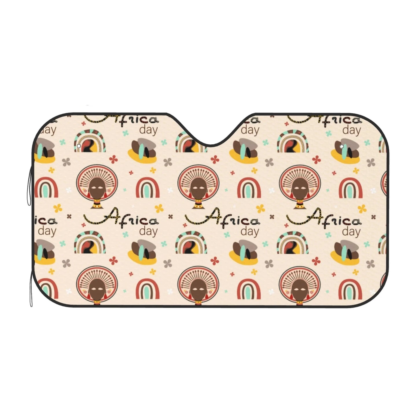 Africa American Car Sun Shade African Traditional Tribal Symbols Pattern Winshield Sun Shade Colorful