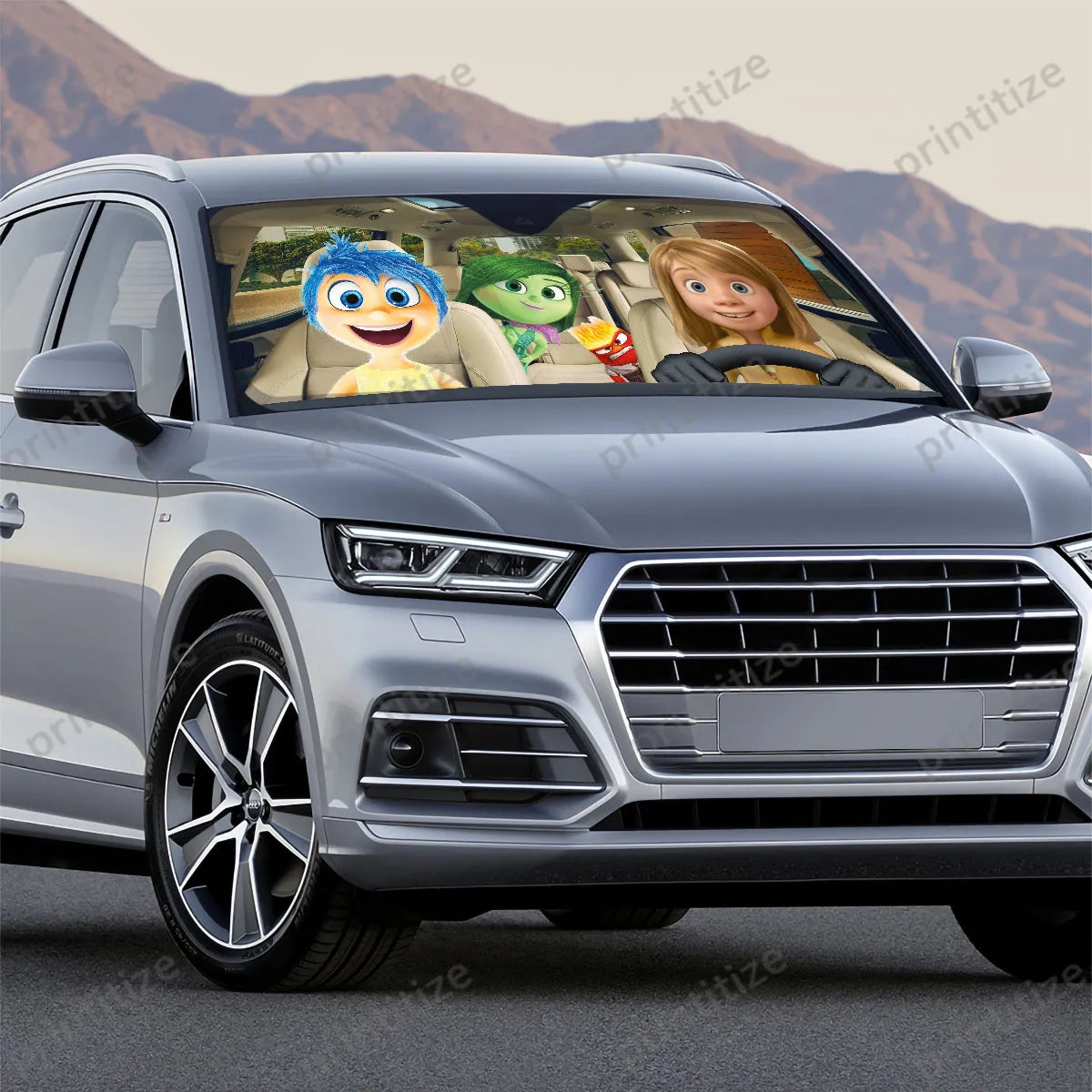 Inside Out Car Sun Shade Inside Out Riley Driving Winshield Sun Shade Colorful
