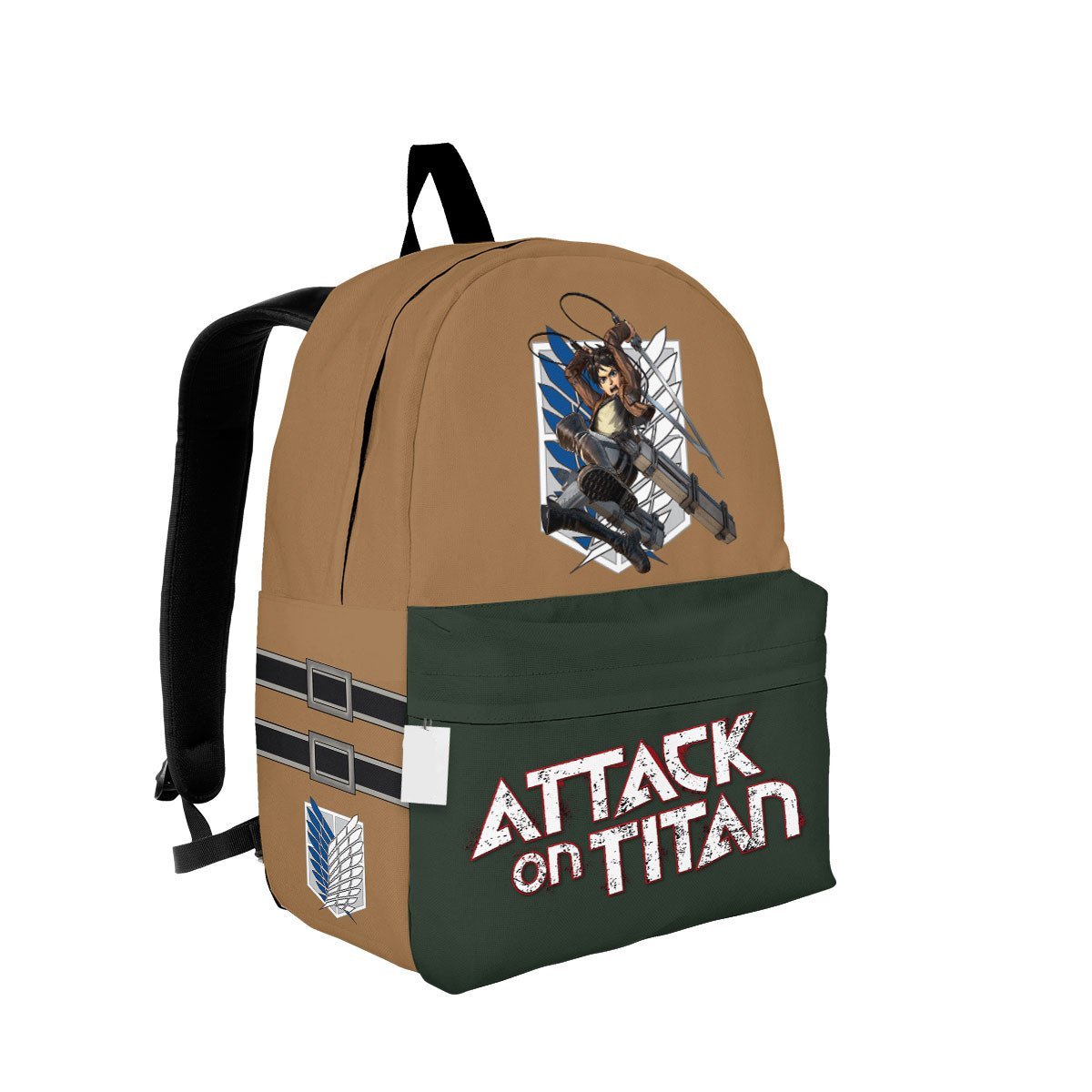 Attack On Titan Backpack Attack On Titan Eren Yeager Graphic Backpacks Brown Green