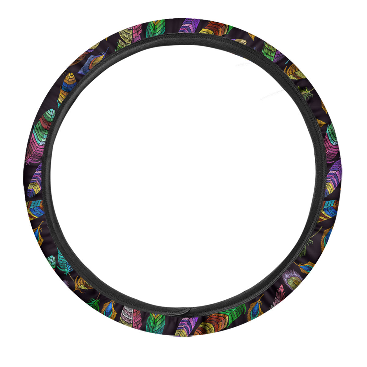 Native America Steering Wheel Cover Native American Bird Fathers Pattern Driving Wheel Cover Colorful