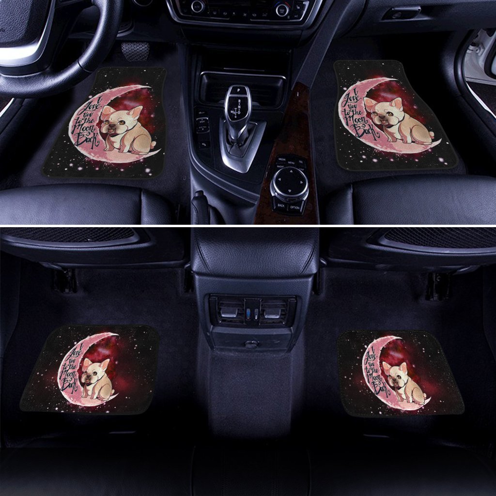 Dog Car Floor Mats Cute French Bulldog Love You To The Moon Galaxy Pattern Car Mats