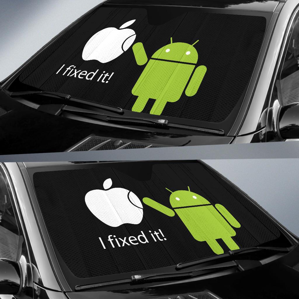 Funny Car Sun Shade Funny Droid I Fixed It Winshield Sun Shade Black