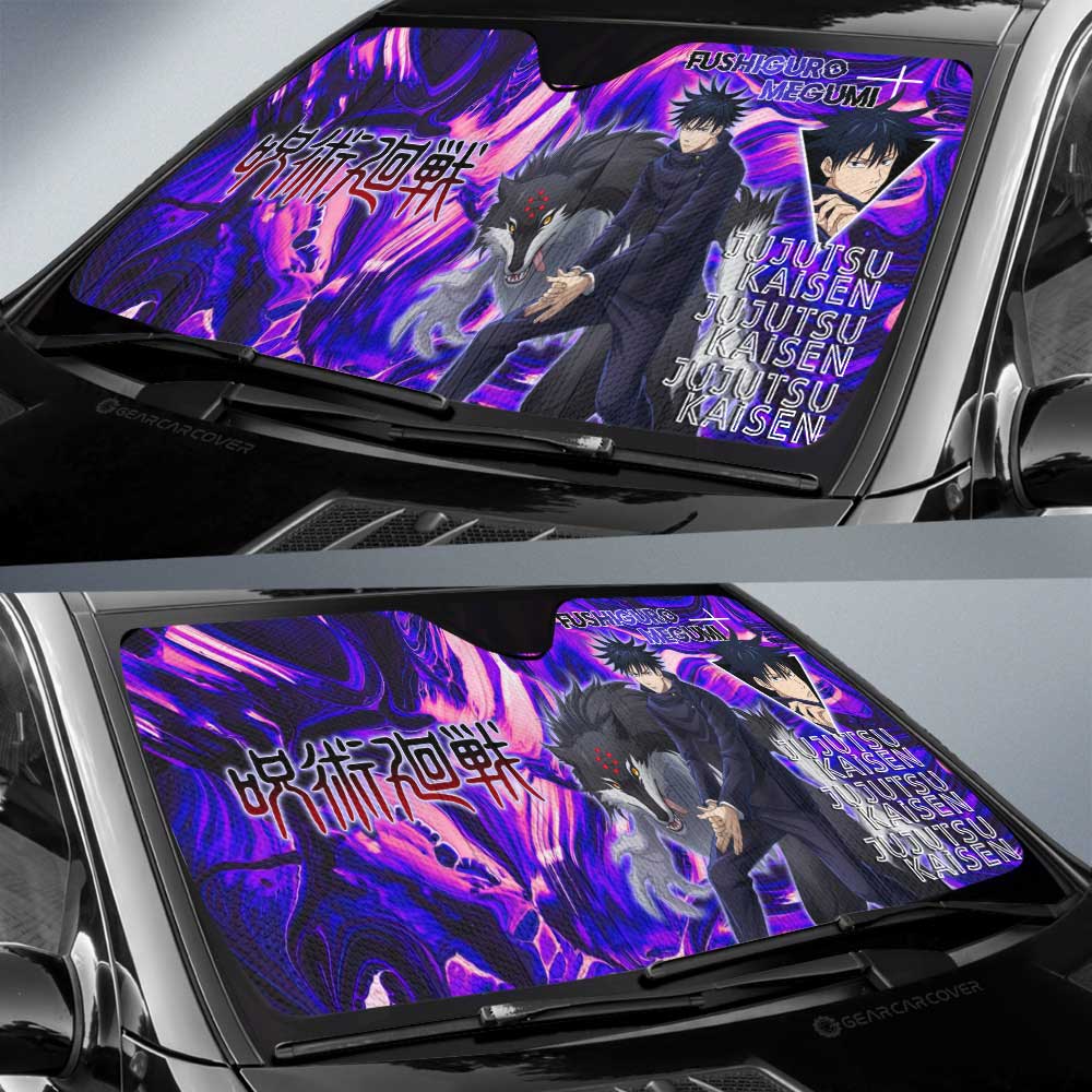 Jujutsu Kaisen Car Sun Shade Megumi Fushiguro Jujutsu Kaisen Character Winshield Sun Shade Black Purple