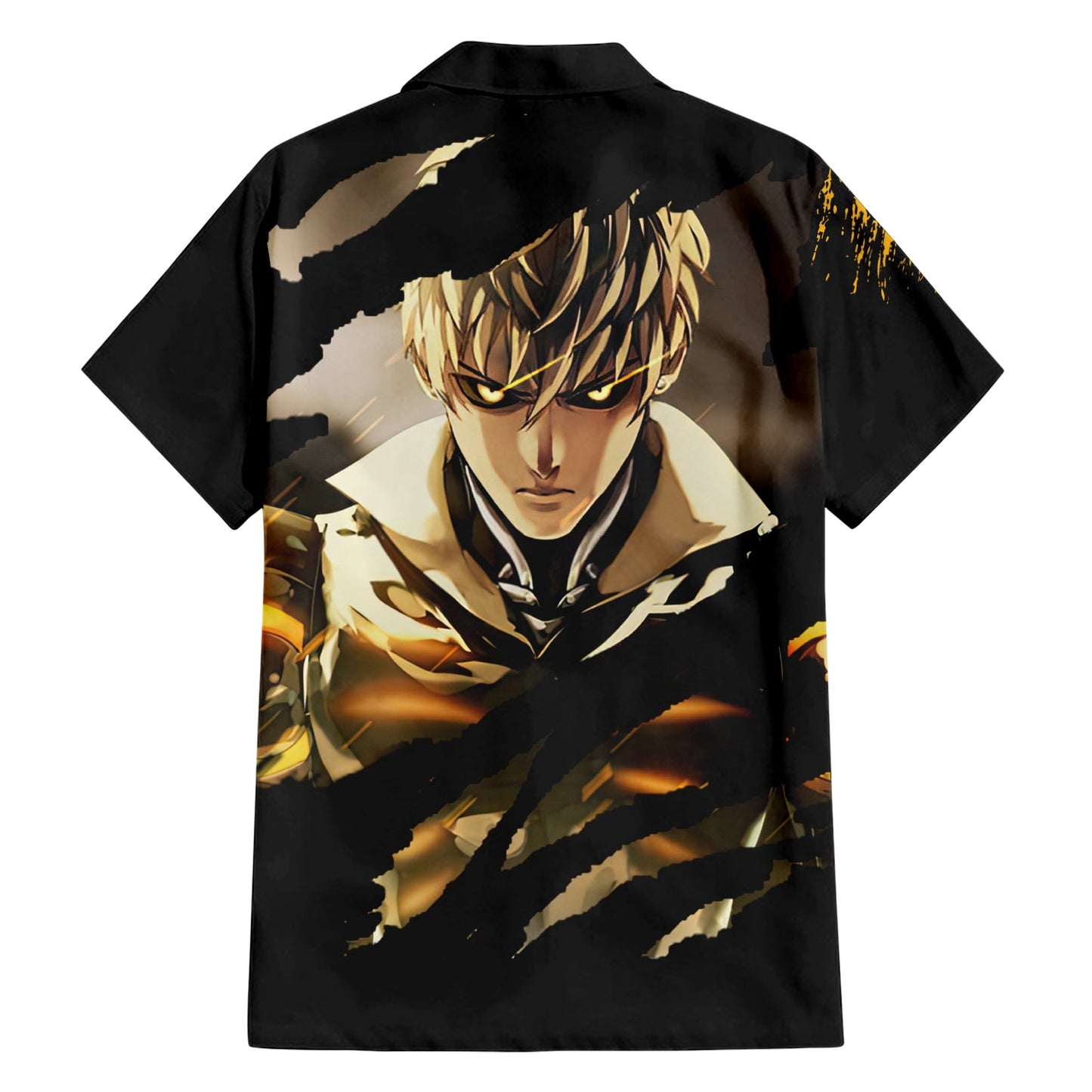 One Punch Man Hawaii Shirt One Puch Man Genos Hero Graphic Hawaiian Shirt Black Yellow Unisex