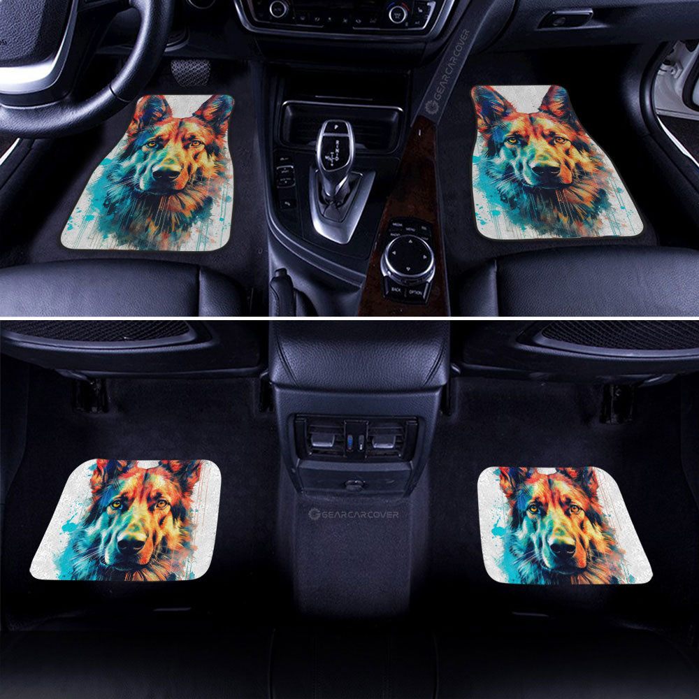 Dog Car Floor Mats Watercolor Art German Shepherd Dog Graphic Car Mats