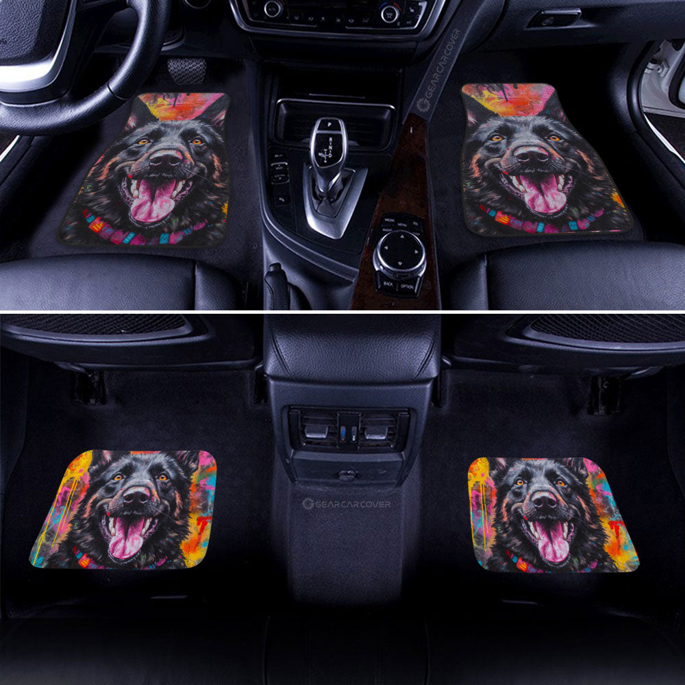 Dog Car Floor Mats Funny Happy Close Up Face German Shepherd Dog Car Mats