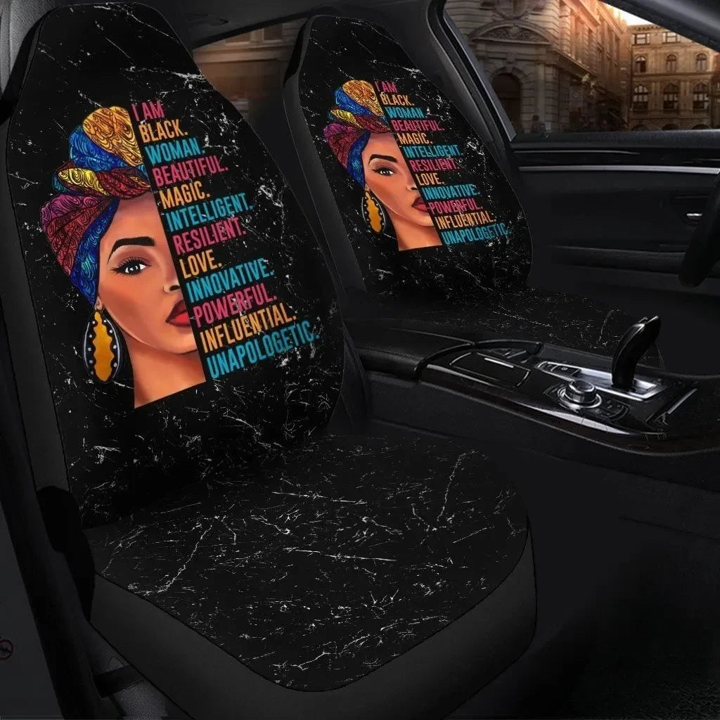 Africa Americans Car Seat Covers I Am Black Woman Beautiful Magic Seat Covers Black