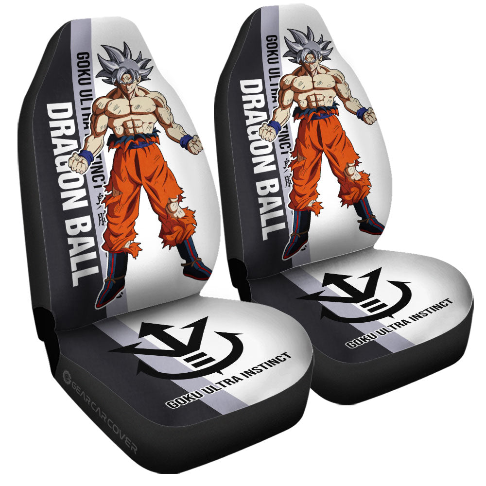 Dragon Ball Car Seat Covers Goku Ultra Instinct Graphic Symbol Seat Covers Black White
