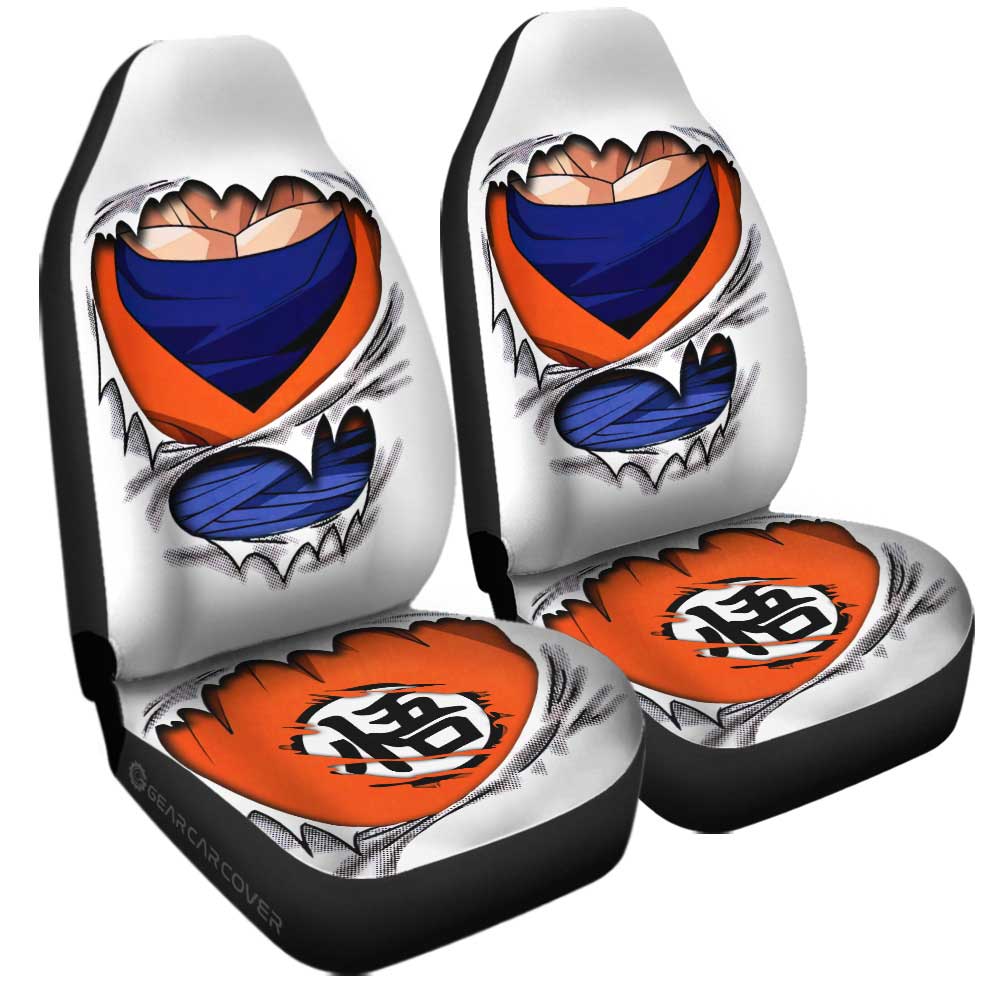 Dragon Ball Car Seat Covers Dragon Ball Goku Uniform Graphic Seat Covers White Orange