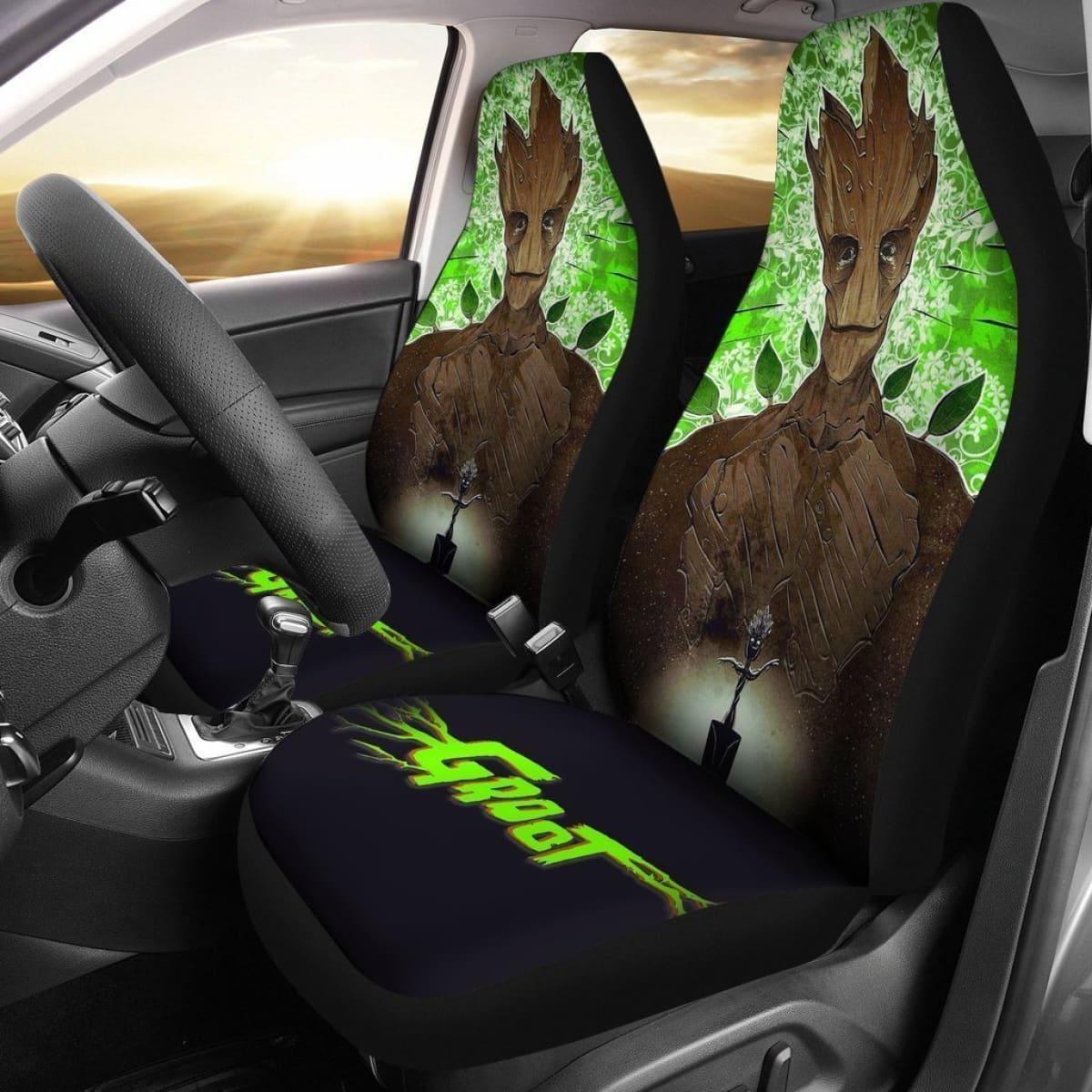 Guardians Of The Galaxy Car Seat Covers MV Guardians Of The Galaxy Groot Seat Covers Green Brown