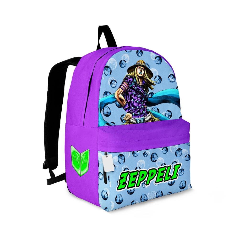 Jojo’s Bizarre Adventure Backpack Gyro Zeppeli Character Graphic Symbol Backpacks Purple Blue