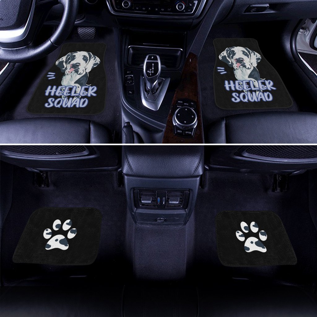 Dog Car Floor Mats Cute Heeler Squad Great Dane Dog Pawprint Pattern Car Mats