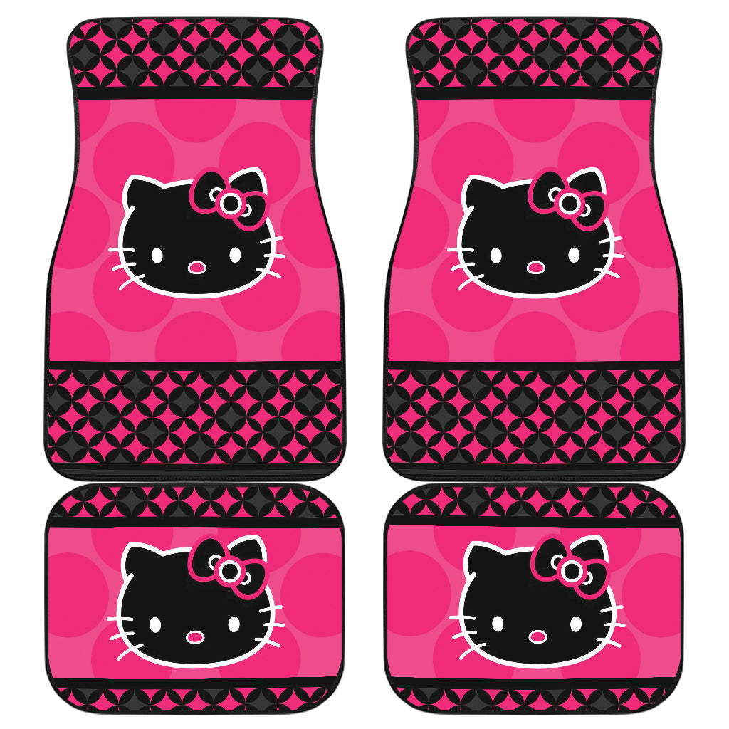 Hello Kitty Car Mats Hello Kitty Face Diamonds Pattern Car Floor Mats Black Pink