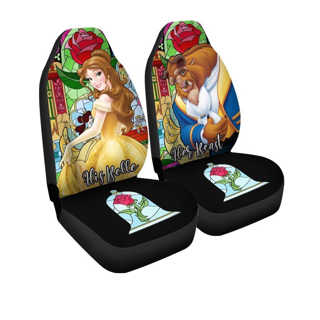 Beauty And The Beast Car Seat Covers DN His Belle Her Beast Seat Covers Colorful