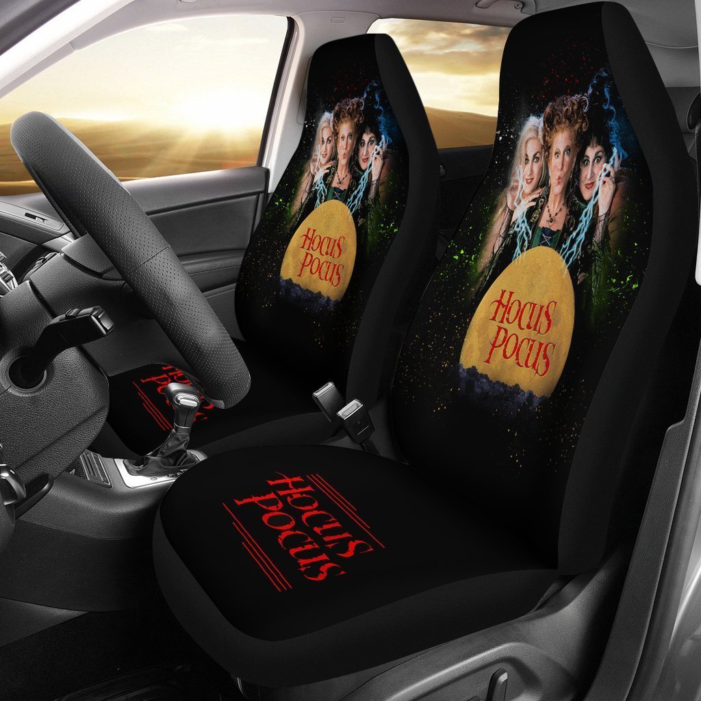 Hocus Pocus Car Seat Covers Hocus Pocus Characters Graphic Seat Covers Black