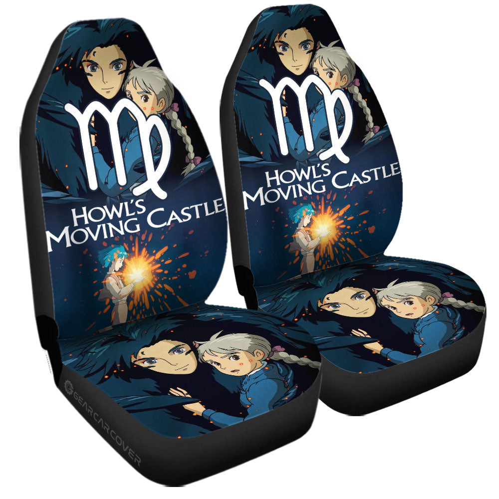 SGhibli Car Seat Covers Howl's Moving Castle Characters Seat Covers Blue