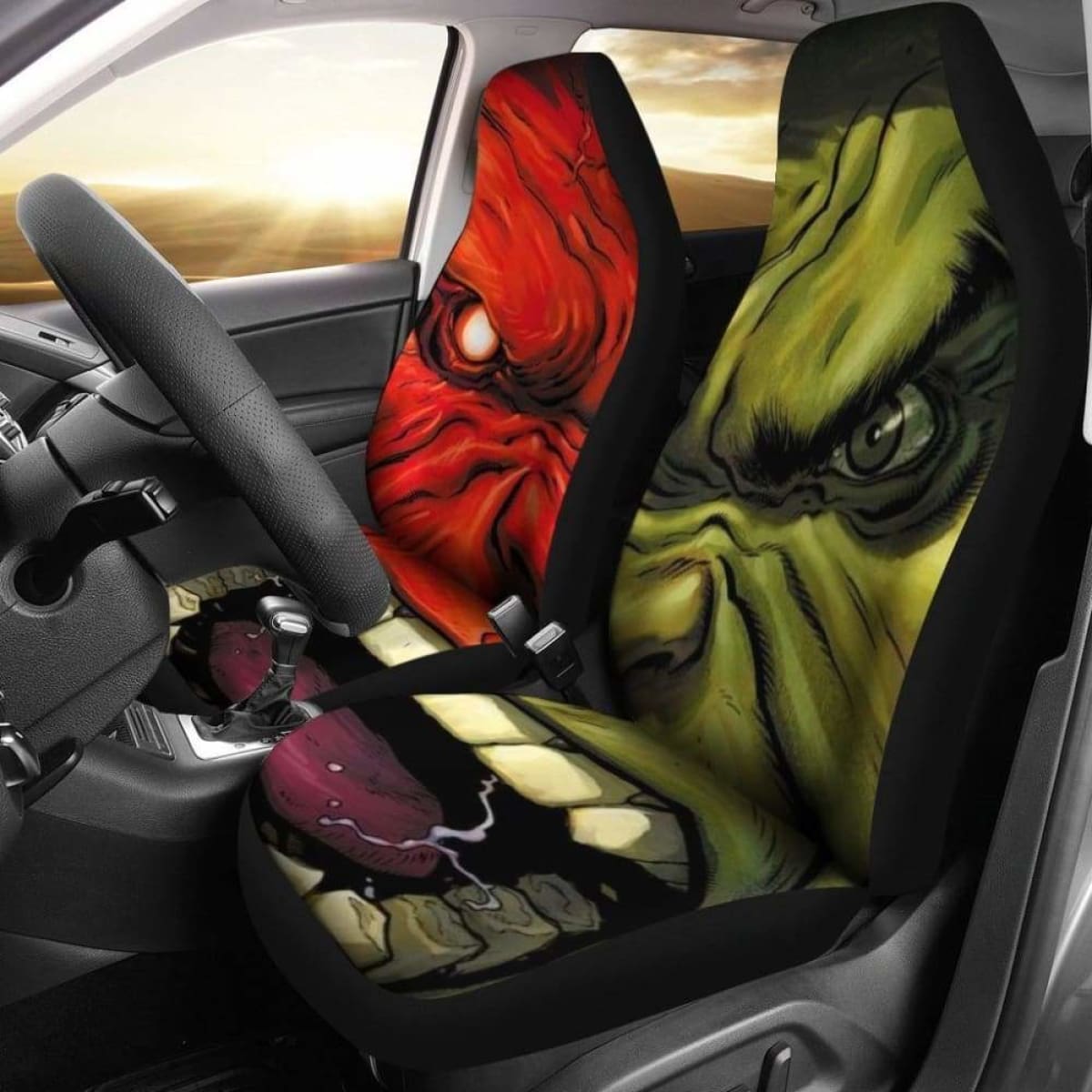 Hulk Car Seat Covers MV Hulk And Thunderbolt Seat Covers Green Red