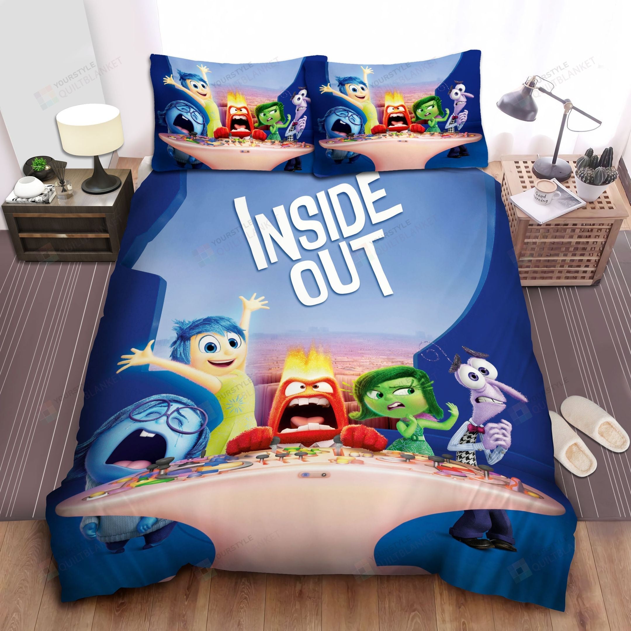 Inside Out Bedding Set DN Inside Out Emotions Control Room Duvet Cover Unifinz