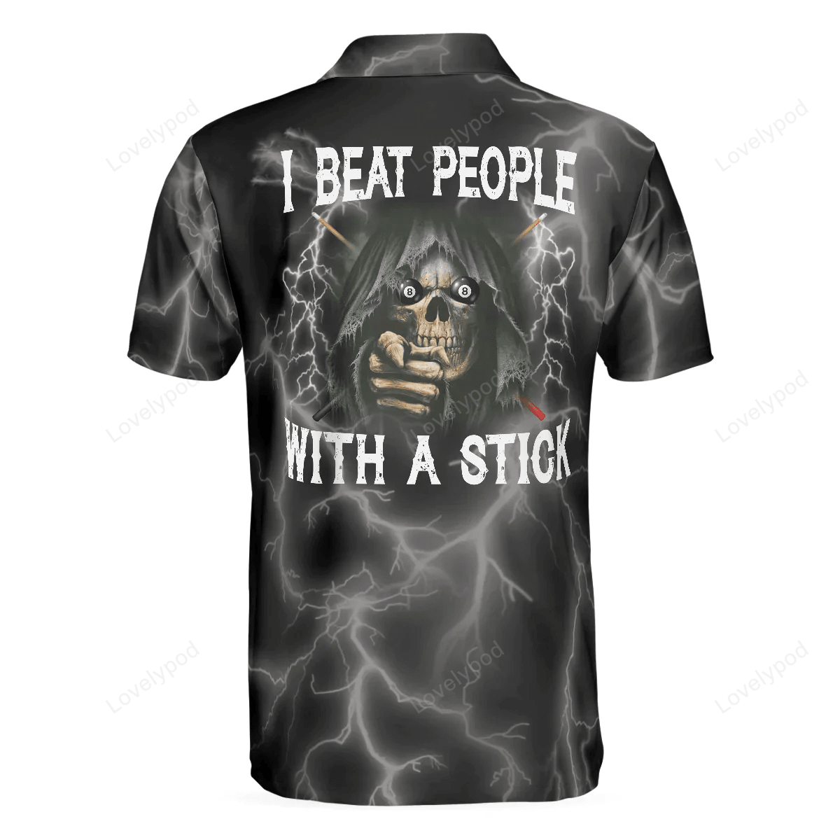 Billard Polo Shirt I Beat People With A Stick Boys Polo Shirts Black