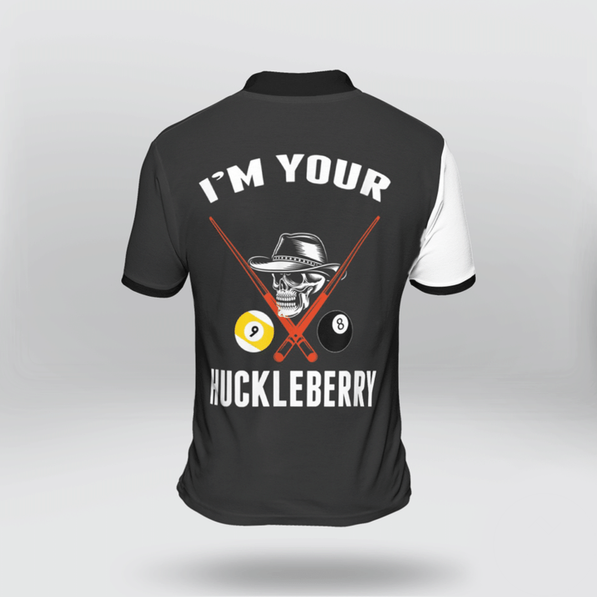 Billard Polo Shirt I'm Your Huckleberry Billiard Boys Polo Shirts Black White