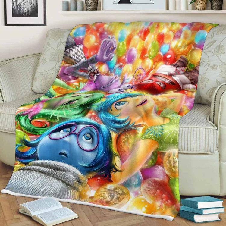 Inside Out Blanket DN Riley’s Five Personified Emotions Blanket Colorful