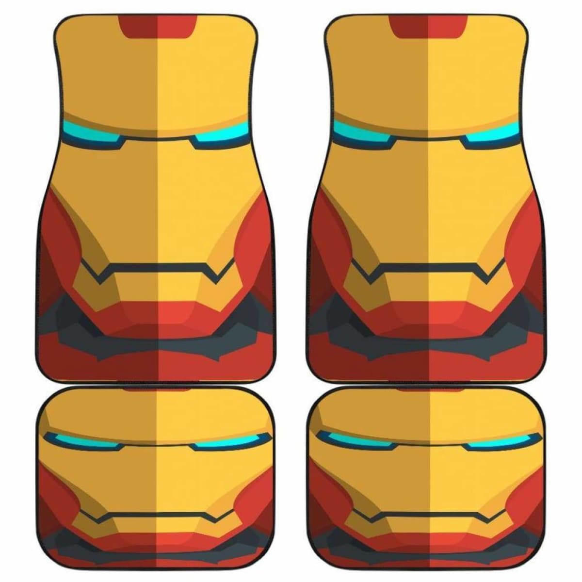 MV Car Floor Mats MV IronMan Helmet Pattern Costume Car Mats