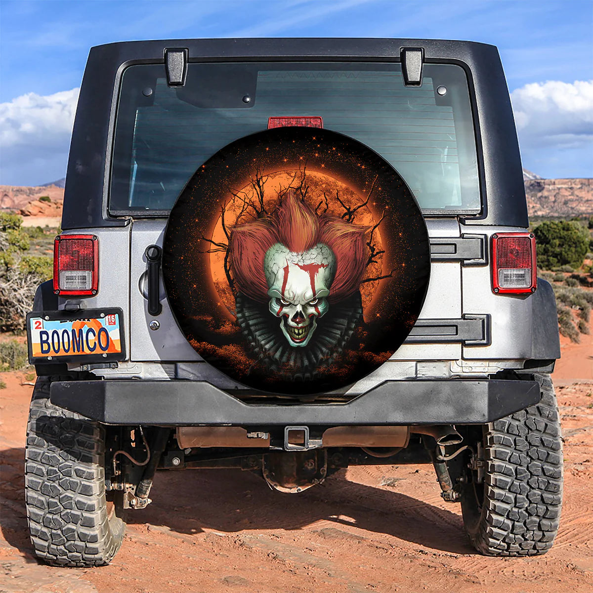 Horror Spare Tire Cover It Horror Uder Moonlight Tire Covers Black Orange