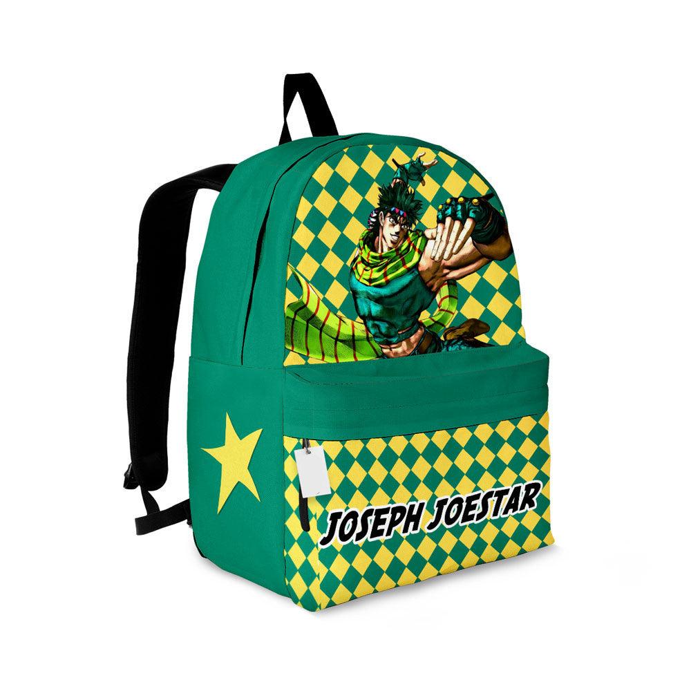 Jojo’s Bizarre Adventure Backpack Joseph Joestar Character Graphic Symbol Backpacks Green Yellow