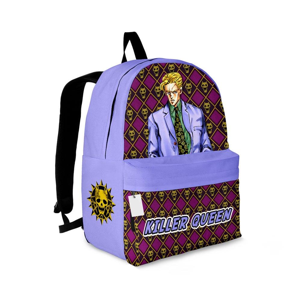 Jojo’s Bizarre Adventure Backpack Kira Killer Queen Character Graphic Symbol Backpacks Purple