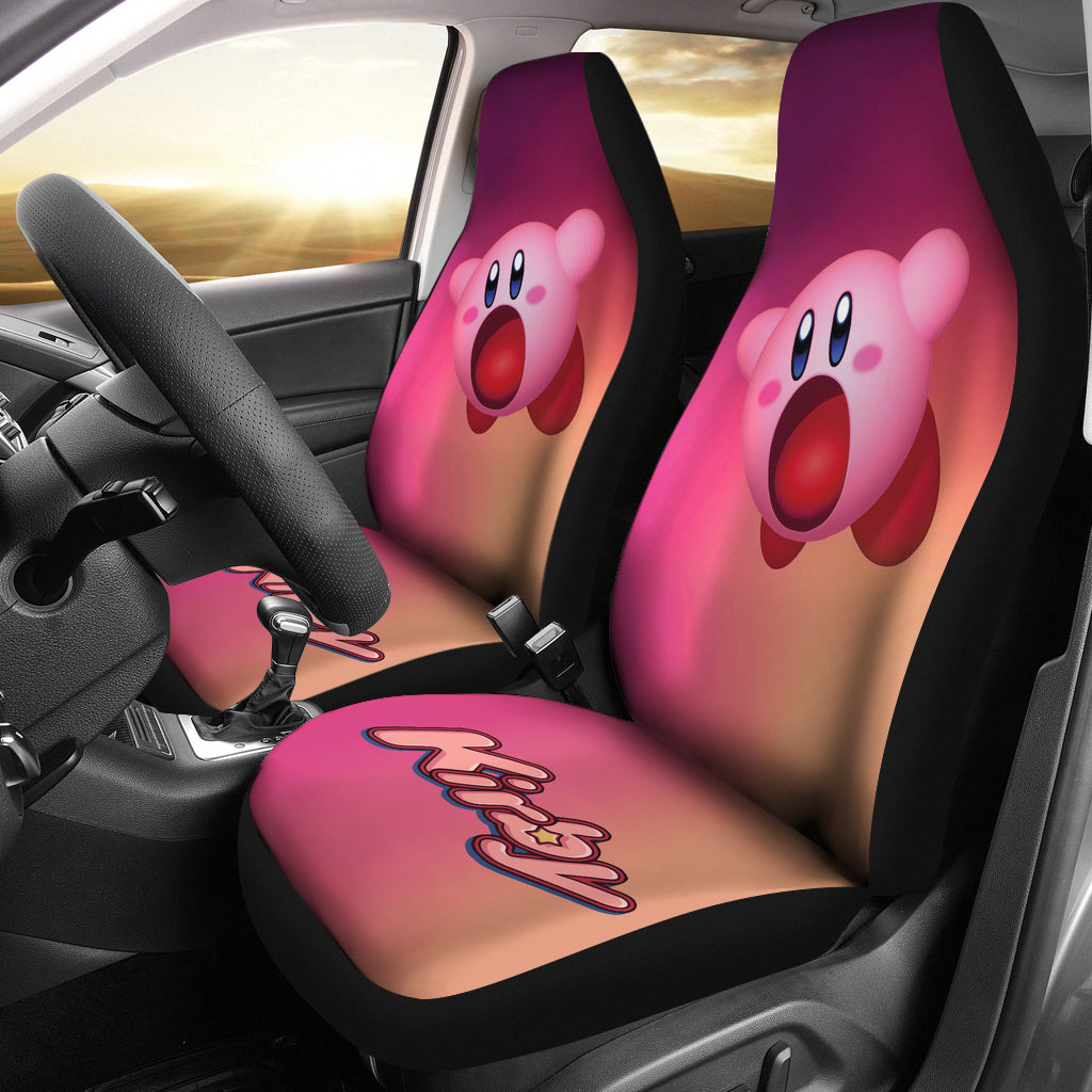 Kirby Car Seat Covers Game Eatting Kirby Graphic Seat Covers Pink