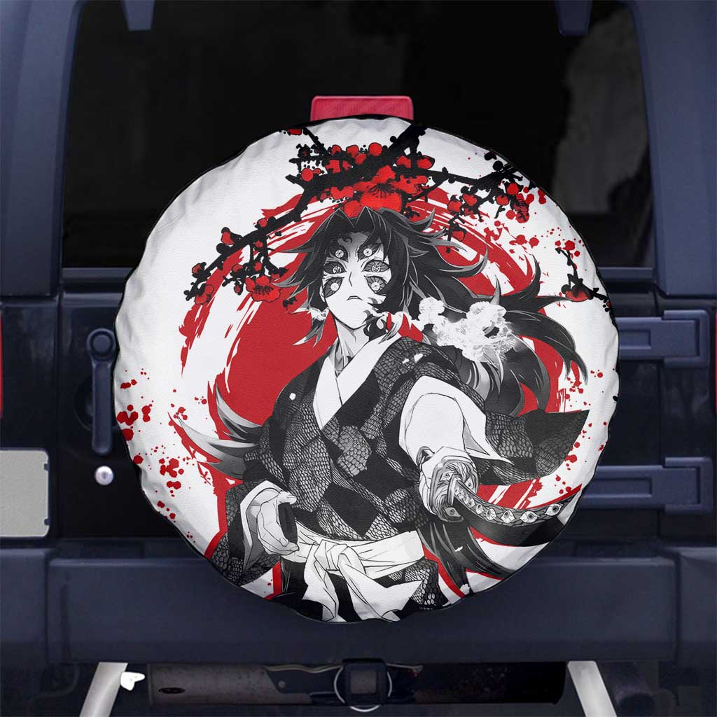 Demon Slayer Spare Tire Cover Demon Slayer Kokushibo Cherry Blossom Pattern Tire Covers White Red