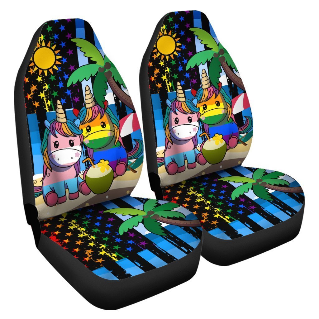 LGBT Car Seat Covers LGBT Unicorn American Flag Seat Covers Colorful